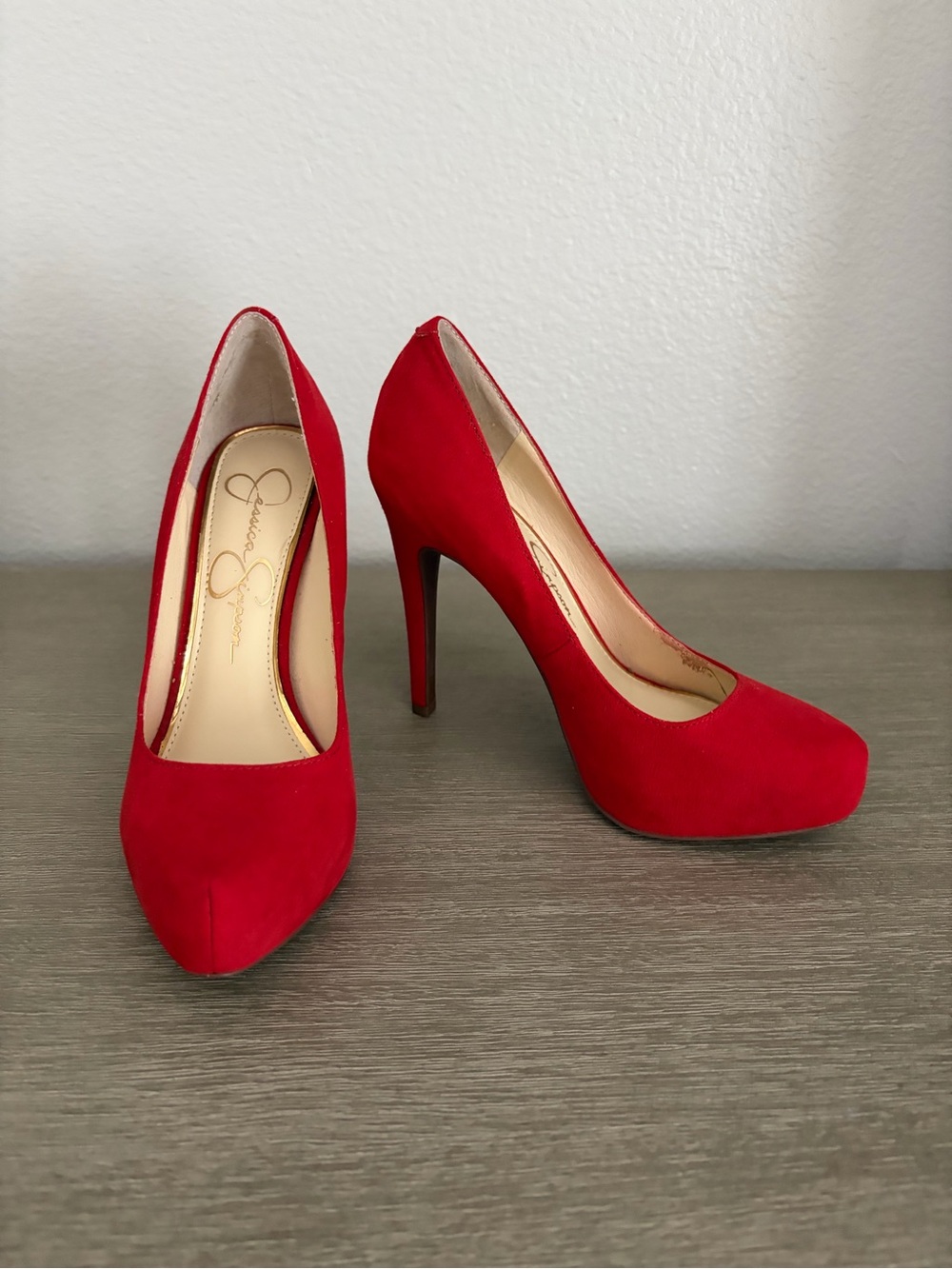 Jessica Simpson Red Suede Stiletto Pumps